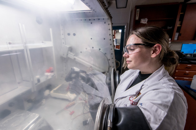 female researcher in lab